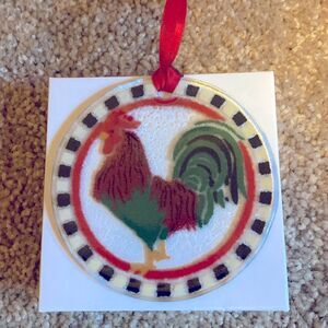 Charming Peggy Karr Collectible Glass Rooster Ornament Sun Catcher